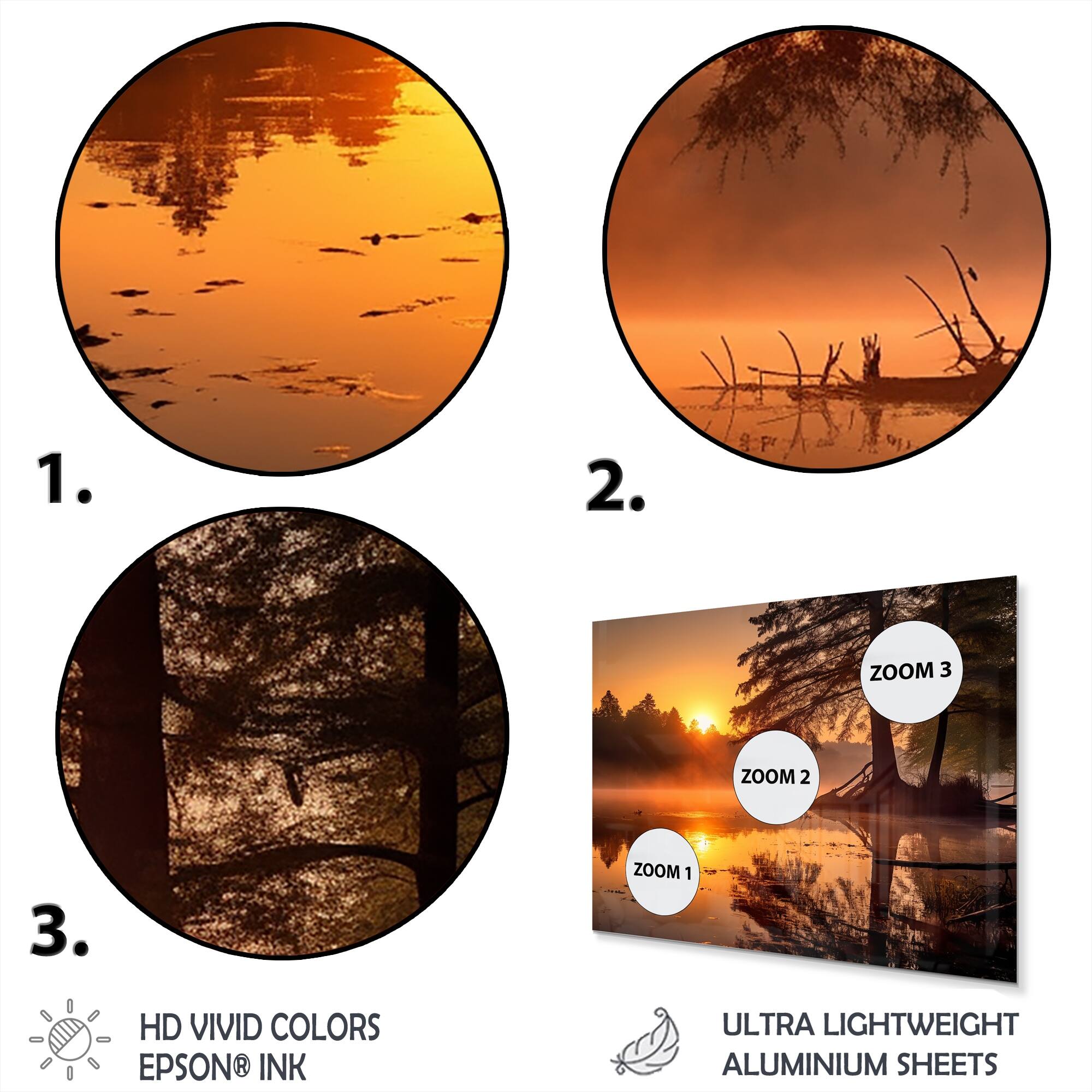 Designart "Majestic Sunrise Over The Lake IV" Landscape Lake Metal Wall